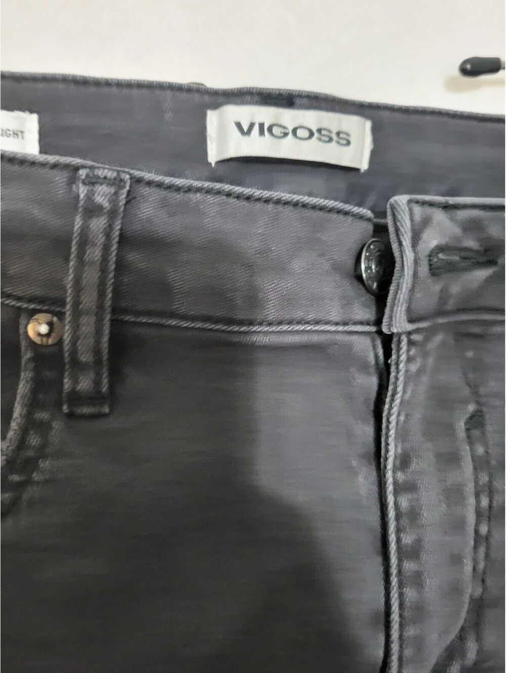 Vigoss Black Distressed Straight Leg Jeans Size 32 Waist